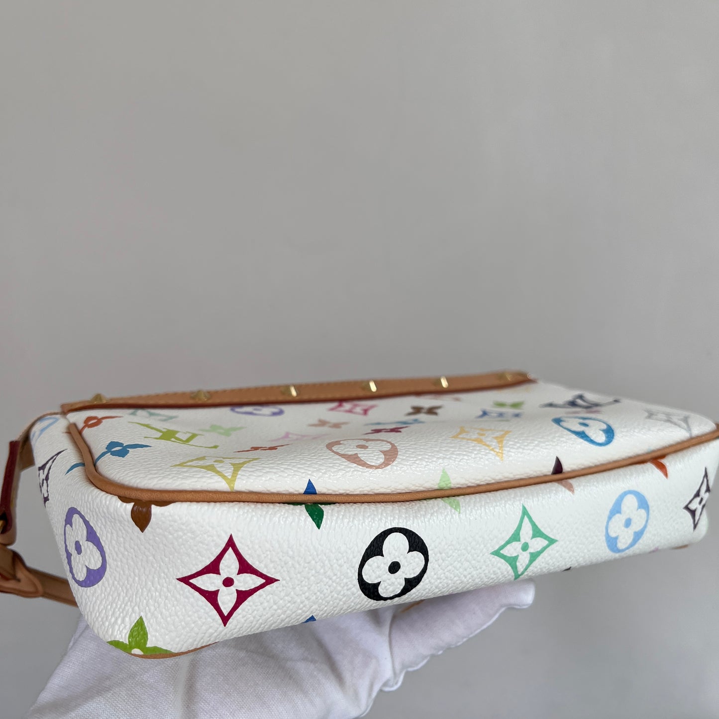 Louis Vuitton x Takashi Murakami White Multicolor Pochette