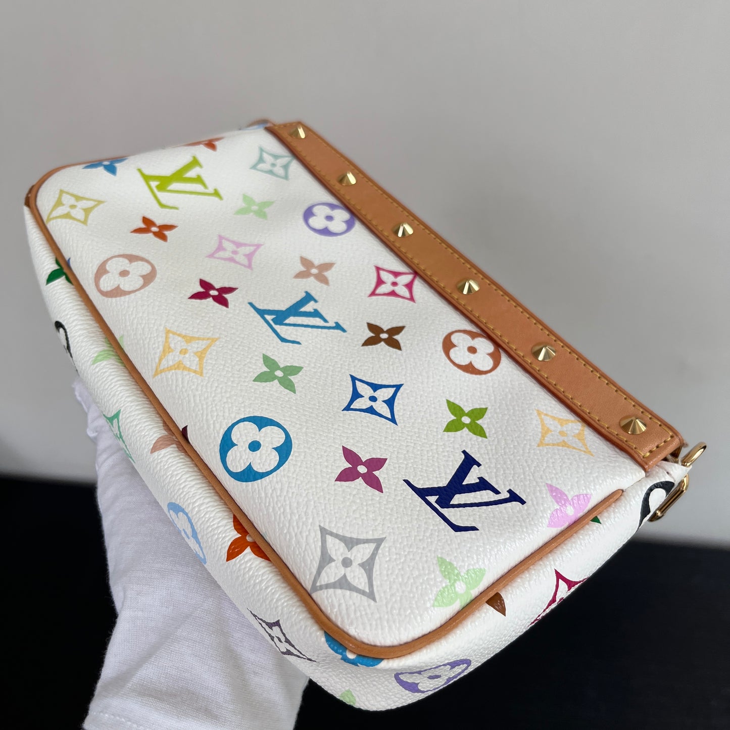 Louis Vuitton x Takashi Murakami White Multicolor Pochette