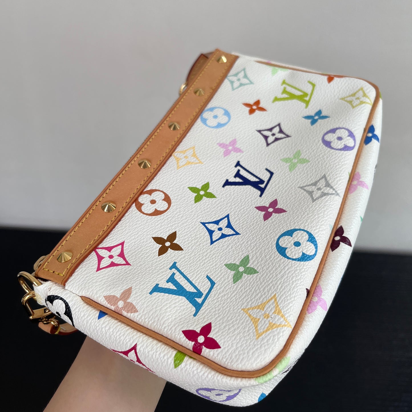 Louis Vuitton x Takashi Murakami White Multicolor Pochette