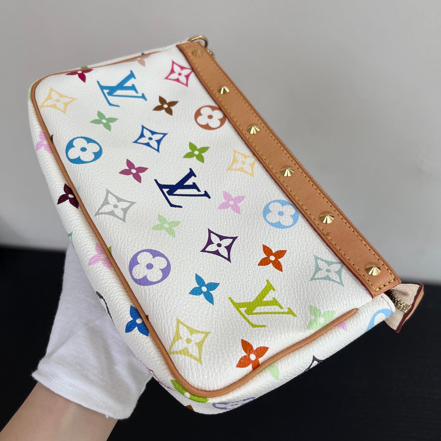 Louis Vuitton x Takashi Murakami White Multicolor Pochette