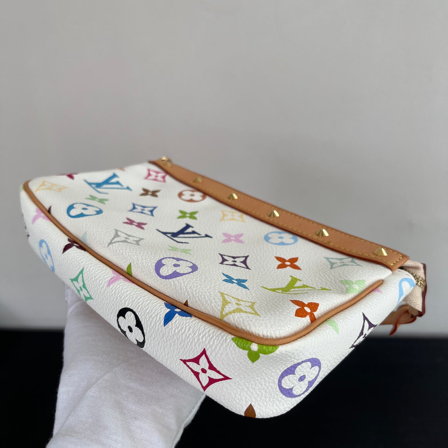 Louis Vuitton x Takashi Murakami White Multicolor Pochette