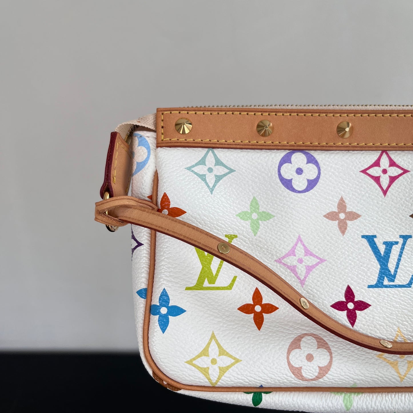 Louis Vuitton x Takashi Murakami White Multicolor Pochette