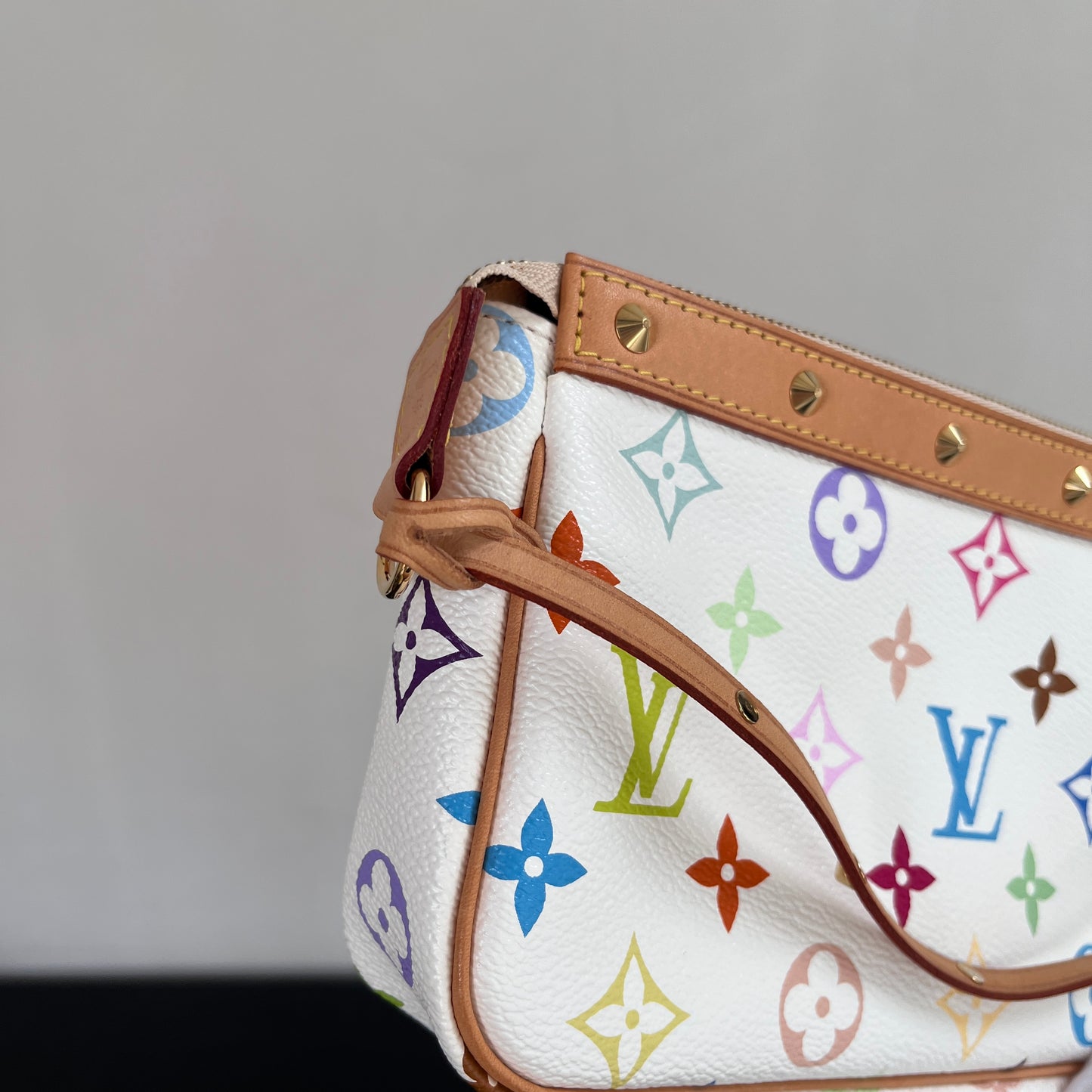 Louis Vuitton x Takashi Murakami White Multicolor Pochette