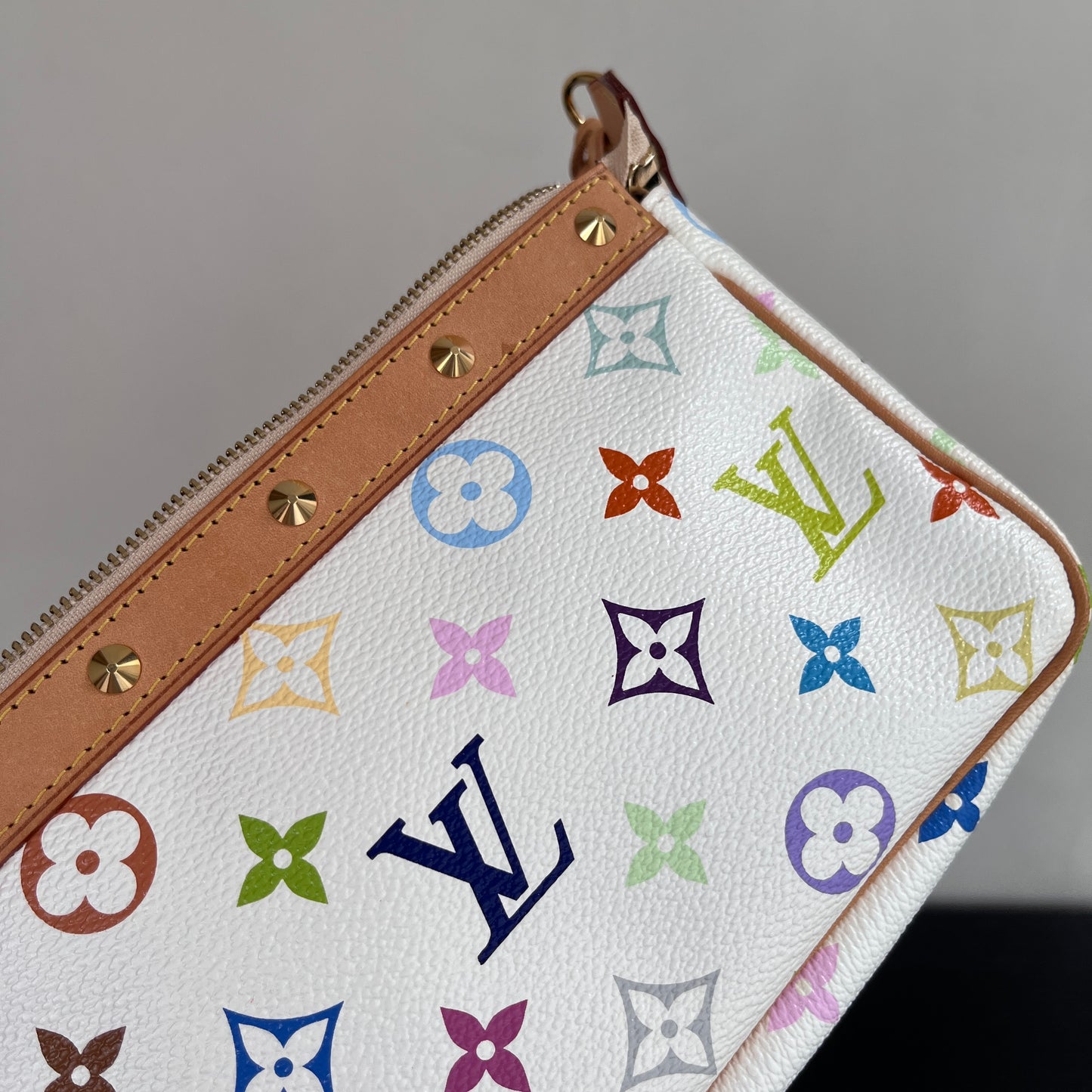 Louis Vuitton x Takashi Murakami White Multicolor Pochette