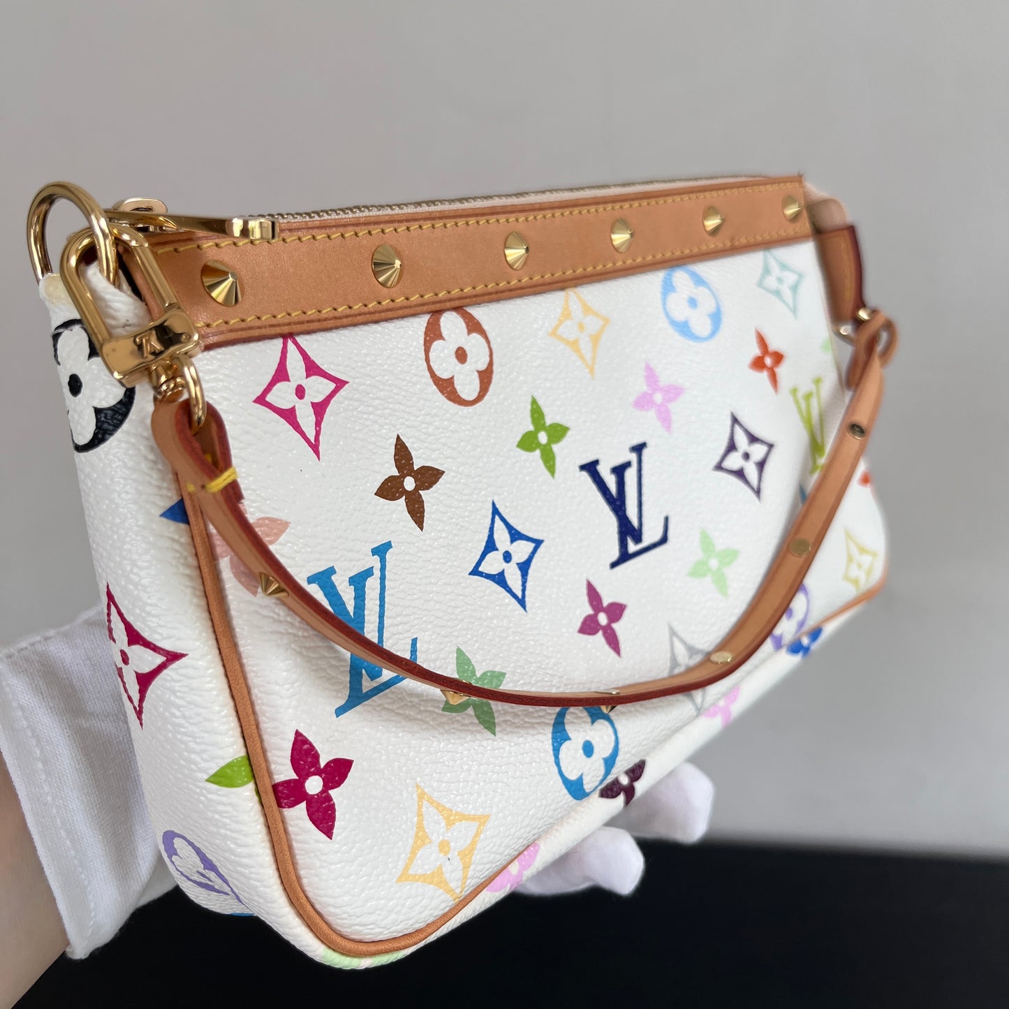 Louis Vuitton x Takashi Murakami White Multicolor Pochette