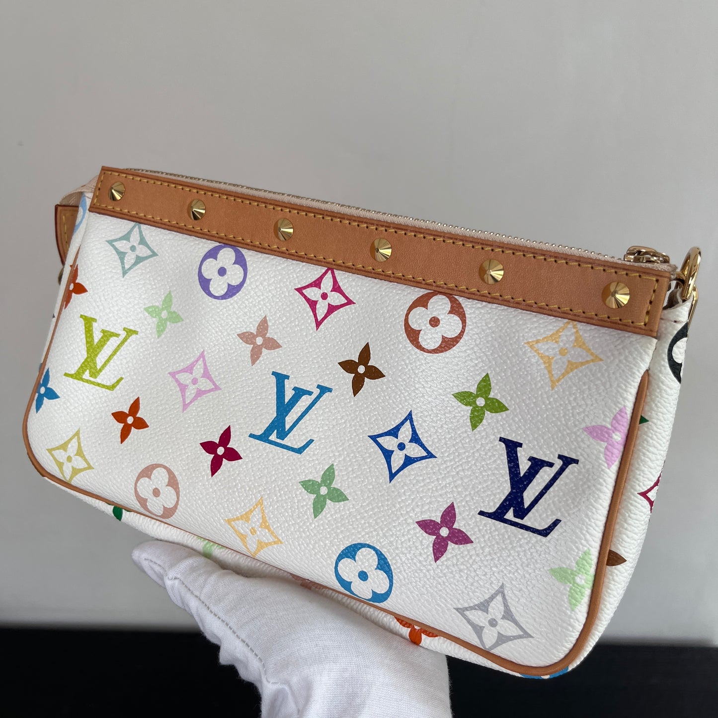 Louis Vuitton x Takashi Murakami White Multicolor Pochette