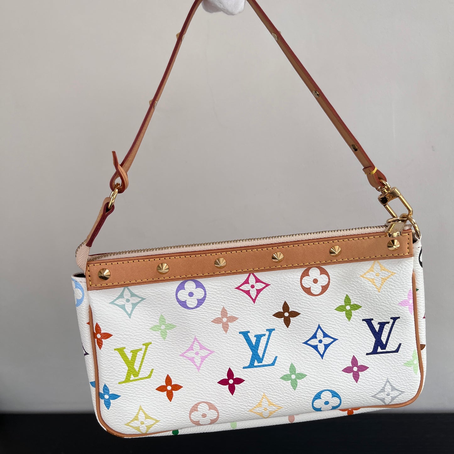 Louis Vuitton x Takashi Murakami White Multicolor Pochette