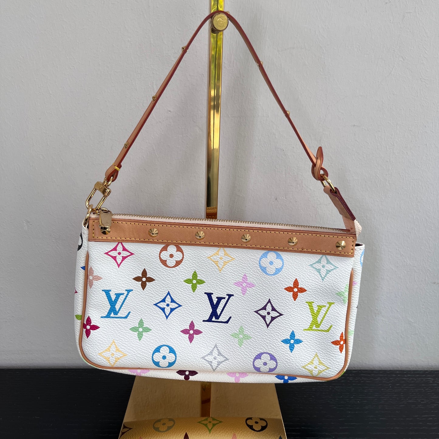 Louis Vuitton x Takashi Murakami White Multicolor Pochette