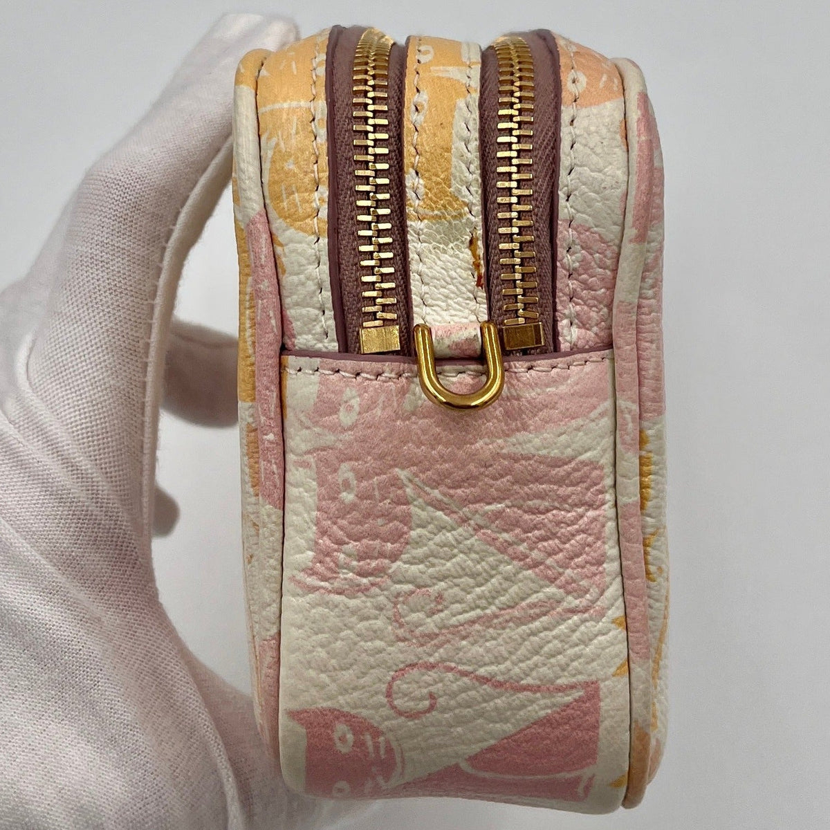 Miu Miu Madras Cat Printed Goat Leather Crossbody Bag