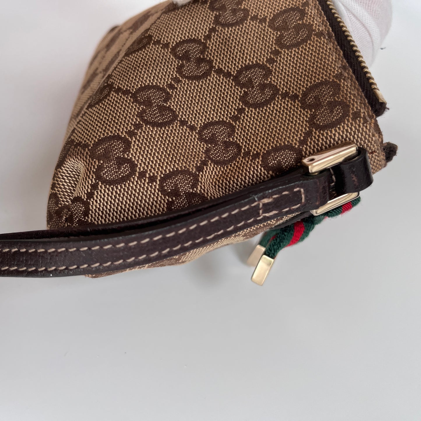 Gucci Vintage GG Canvas Wristlet Pouch