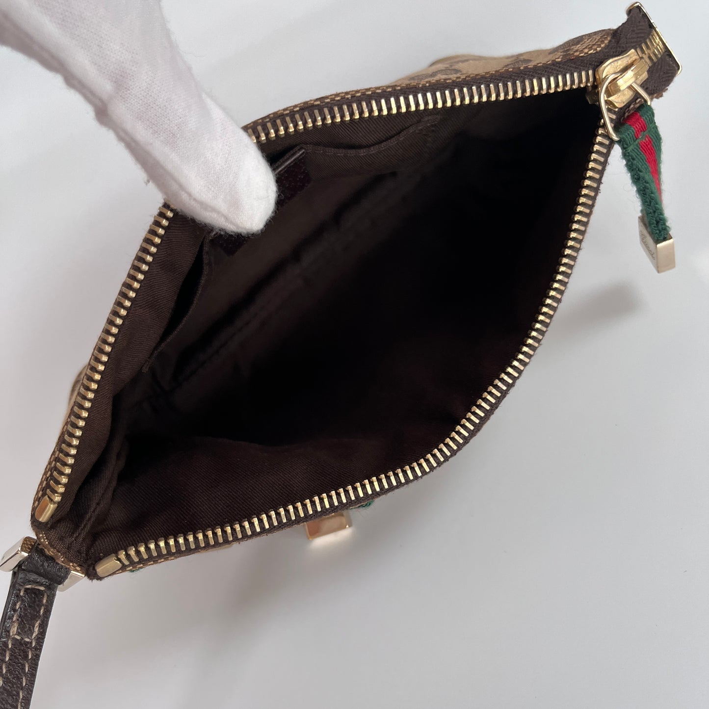 Gucci Vintage GG Canvas Wristlet Pouch