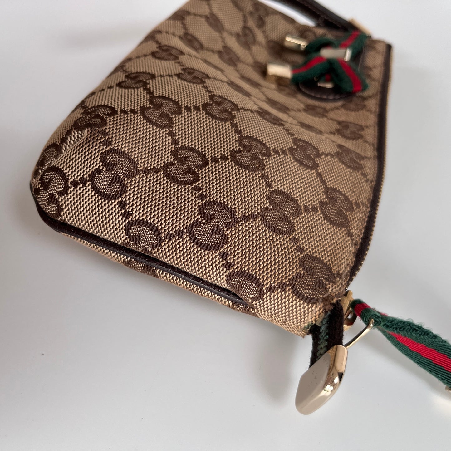 Gucci Vintage GG Canvas Wristlet Pouch