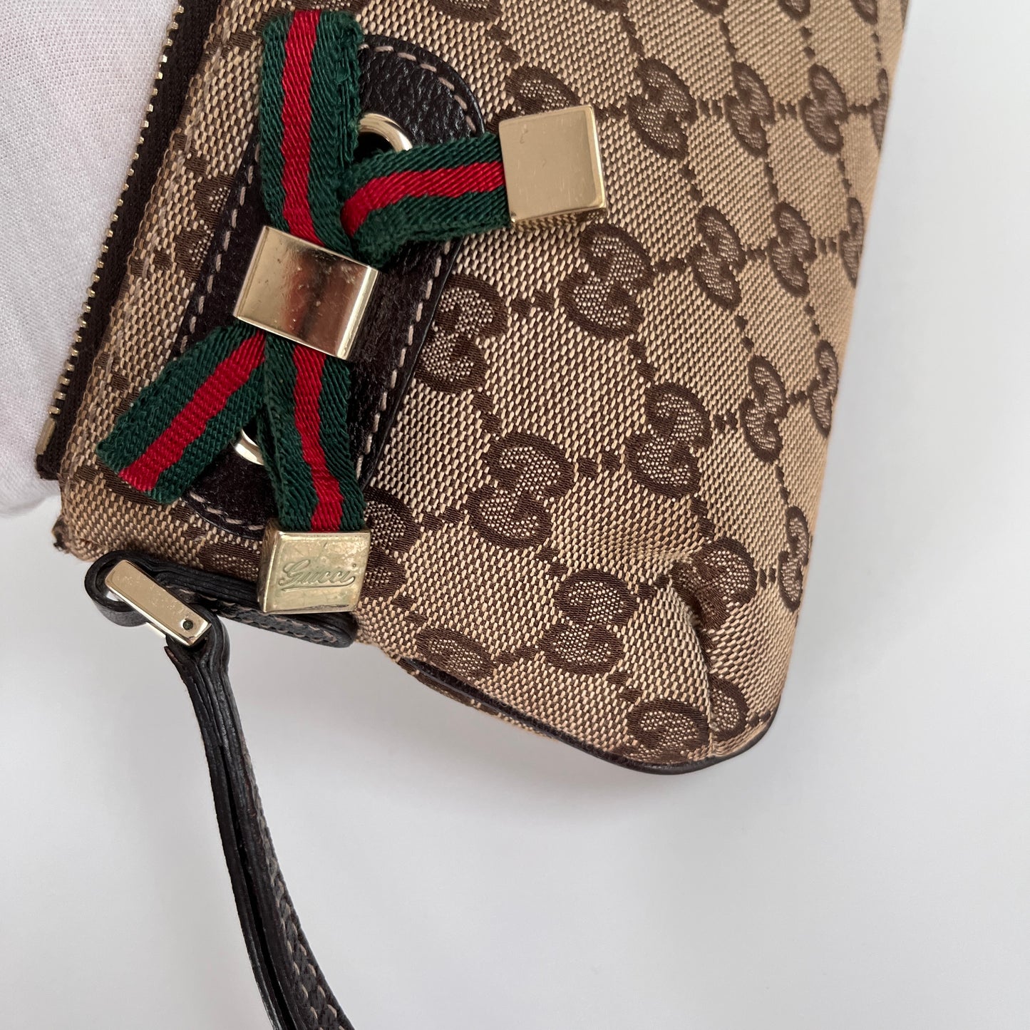 Gucci Vintage GG Canvas Wristlet Pouch