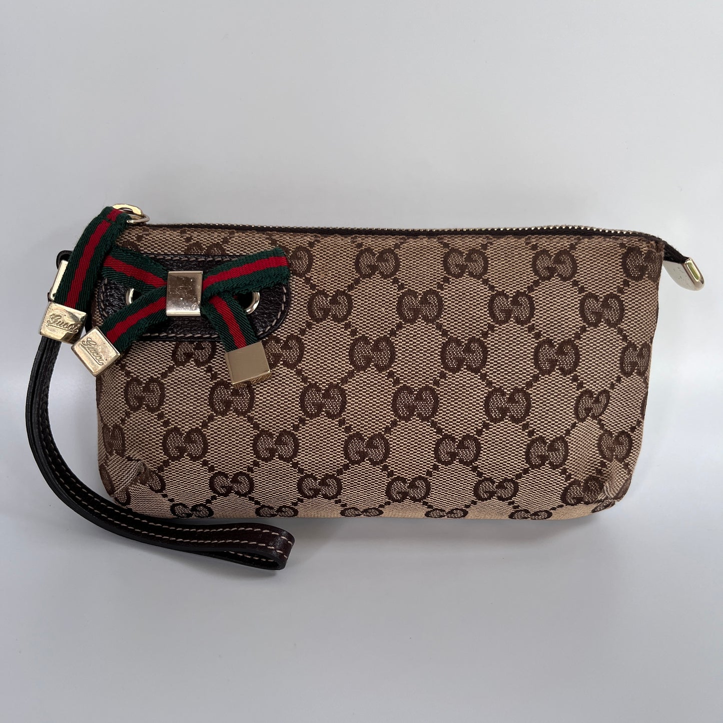Gucci Vintage GG Canvas Wristlet Pouch
