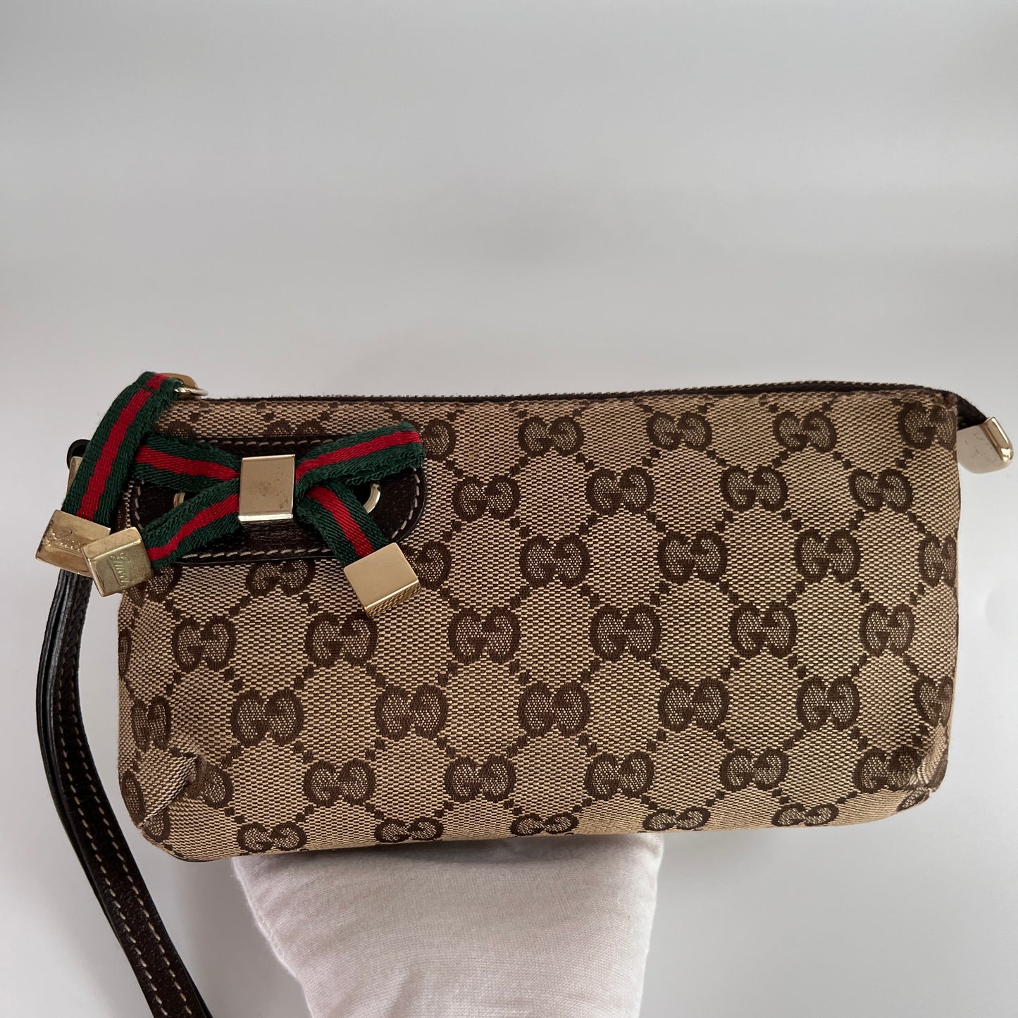 Gucci Vintage GG Canvas Wristlet Pouch