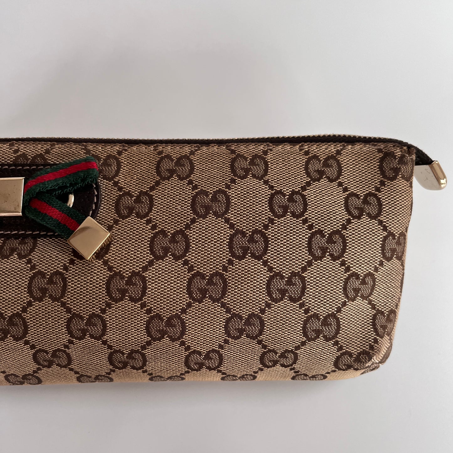 Gucci Vintage GG Canvas Wristlet Pouch