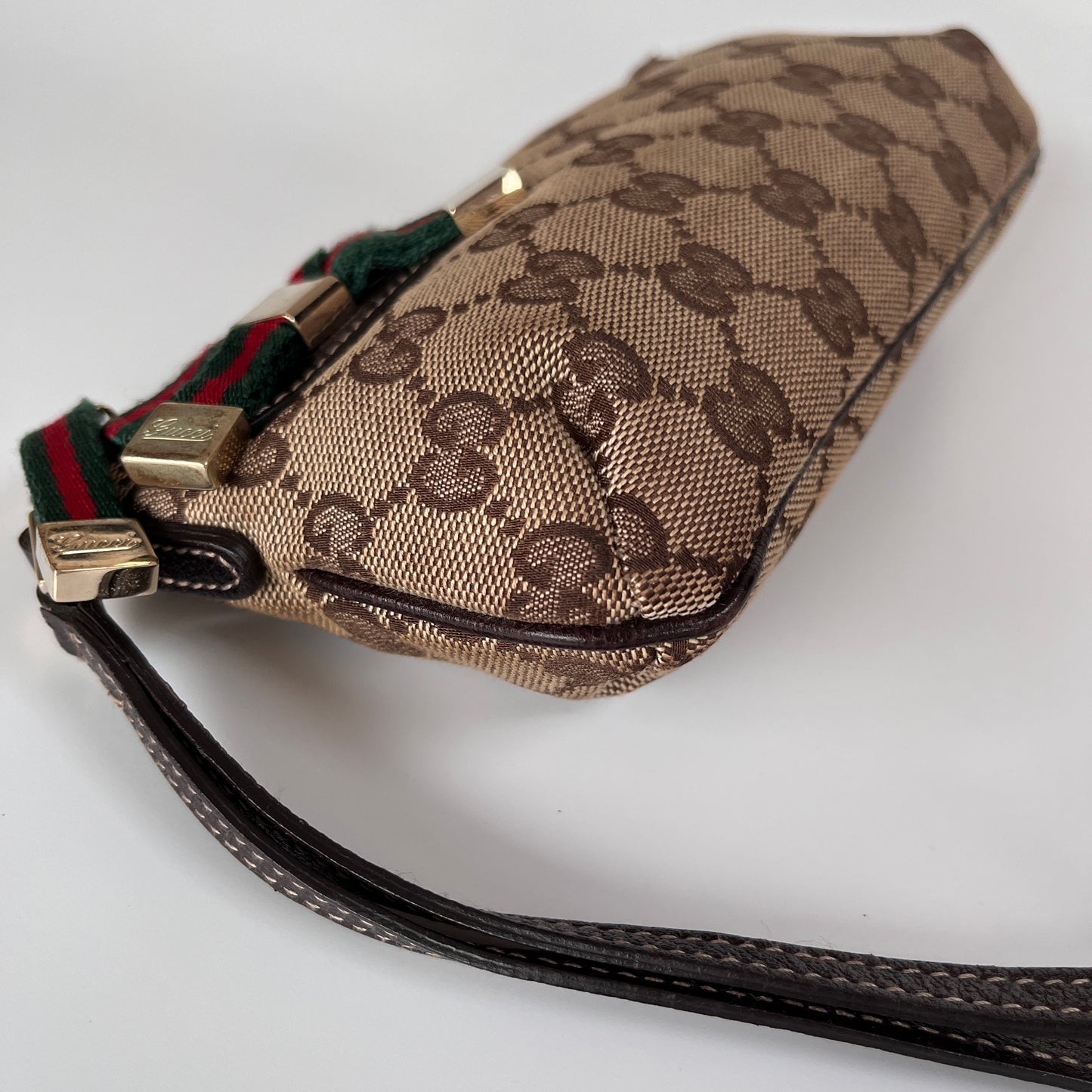 Gucci Vintage GG Canvas Wristlet Pouch