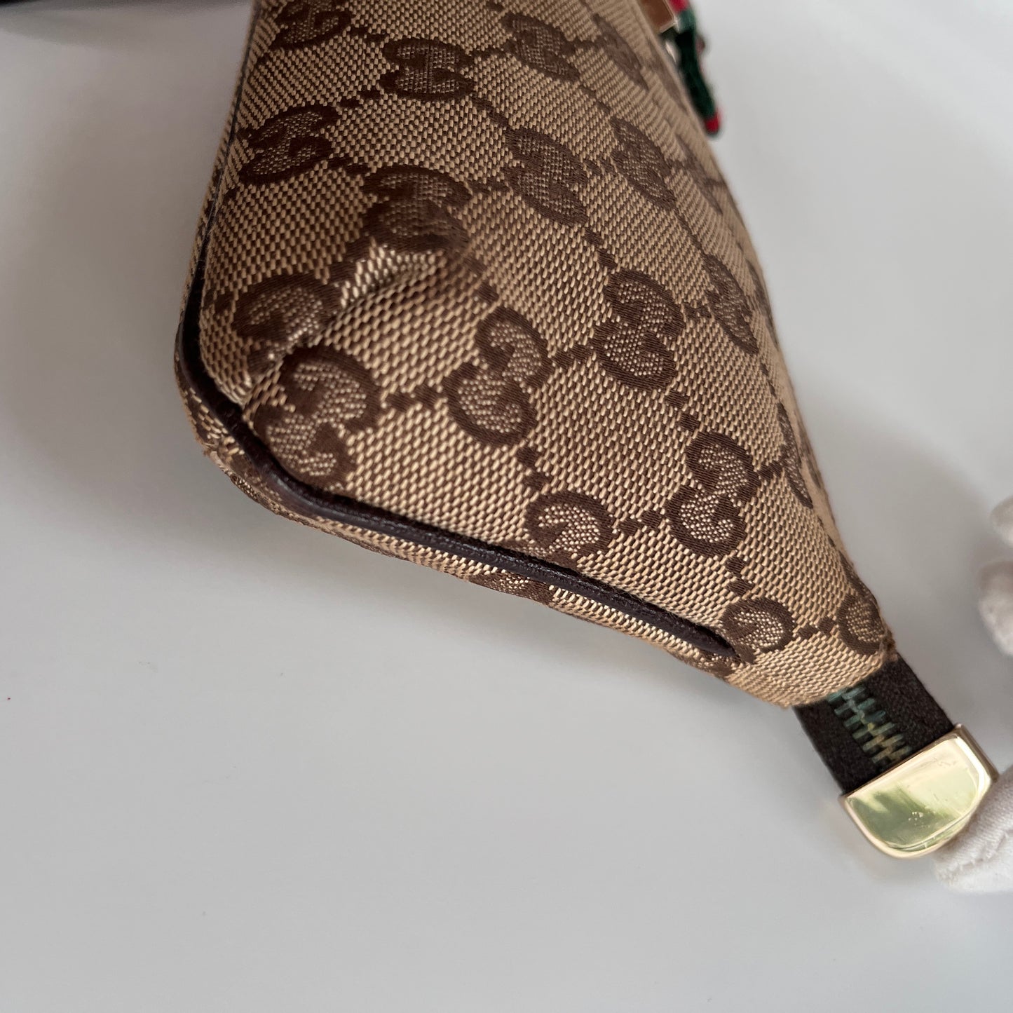 Gucci Vintage GG Canvas Wristlet Pouch