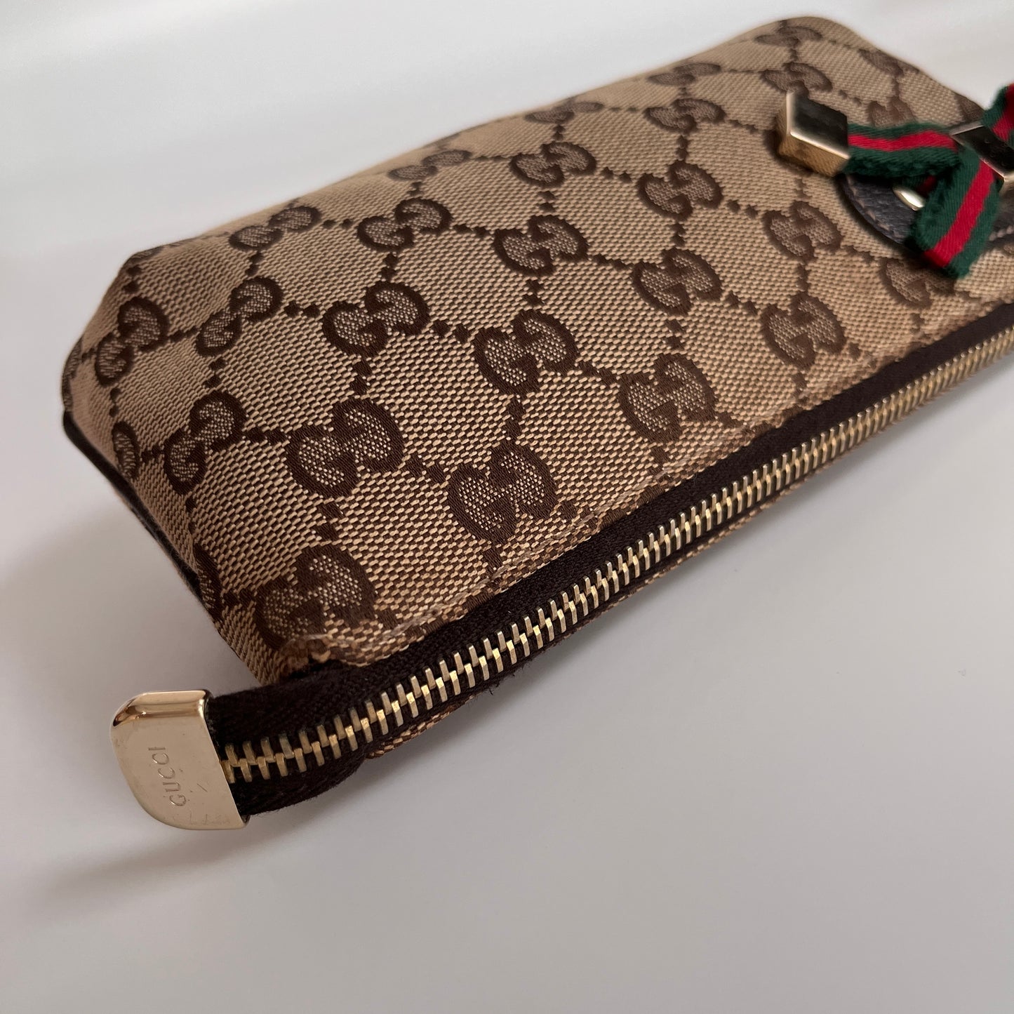 Gucci Vintage GG Canvas Wristlet Pouch