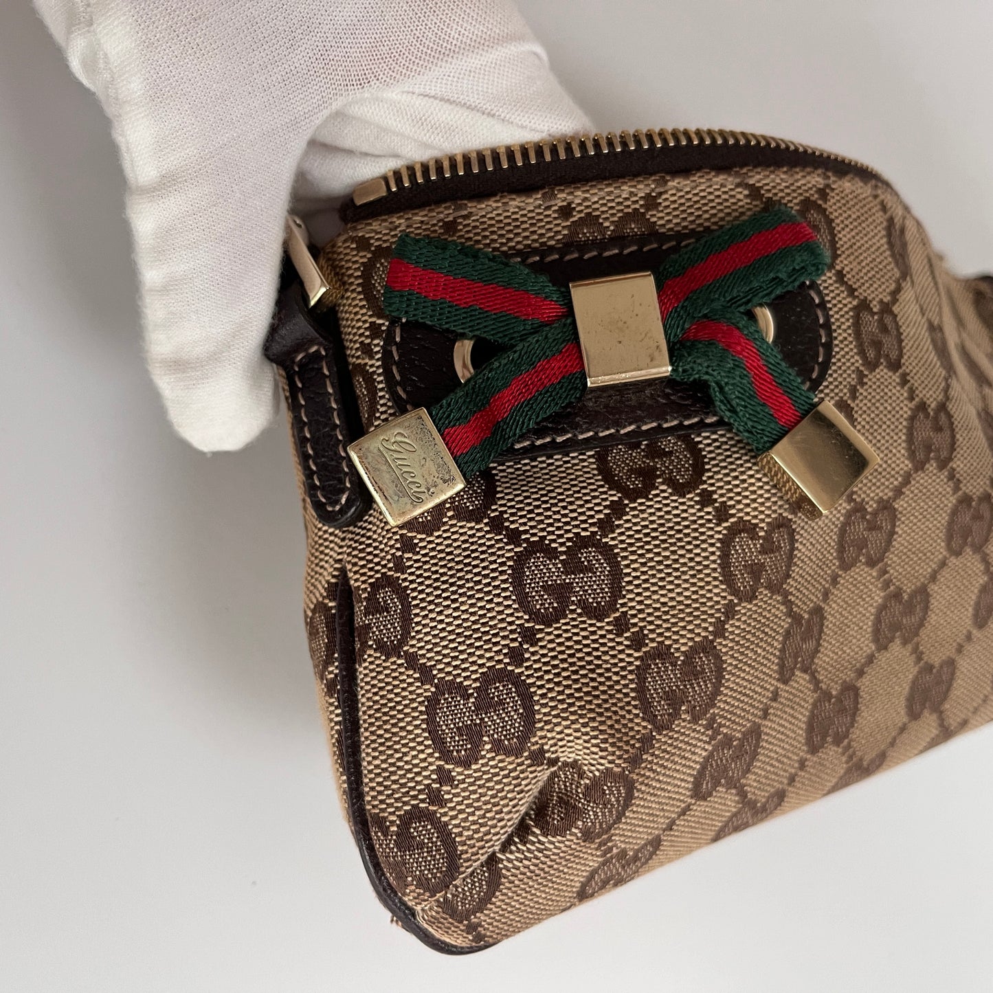 Gucci Vintage GG Canvas Wristlet Pouch