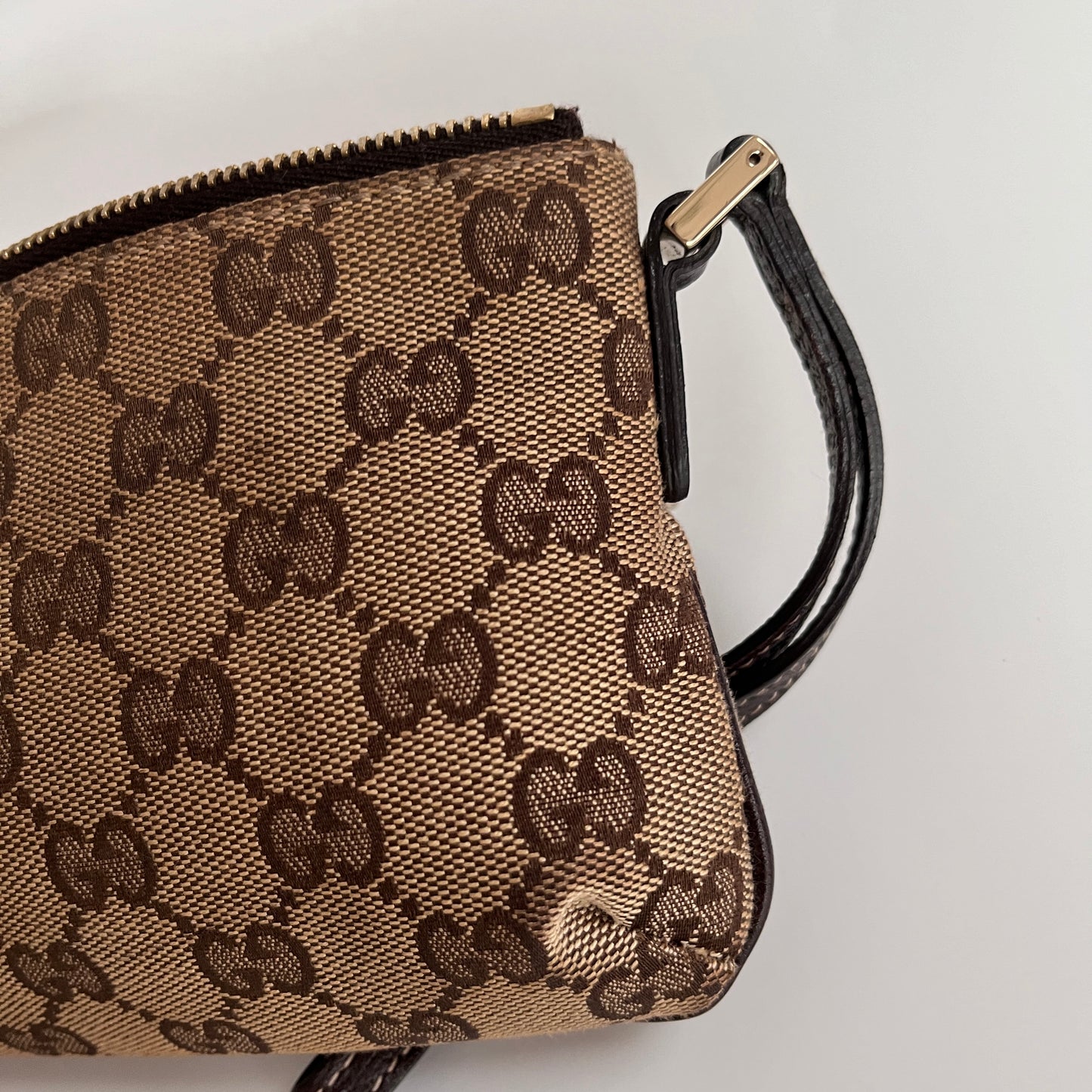 Gucci Vintage GG Canvas Wristlet Pouch