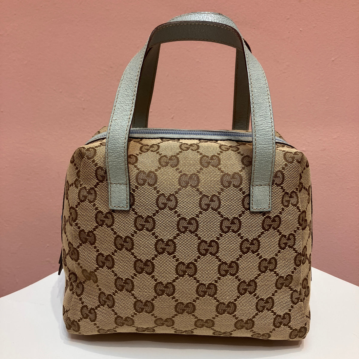 Gucci Vintage GG Canvas Tofu Top Handle Bag