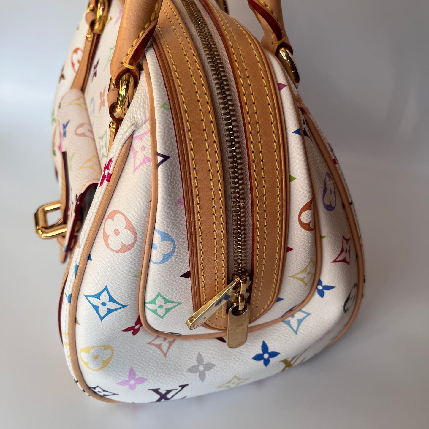 Louis Vuitton x Takashi Murakami White Multicolor Priscilla Handbag