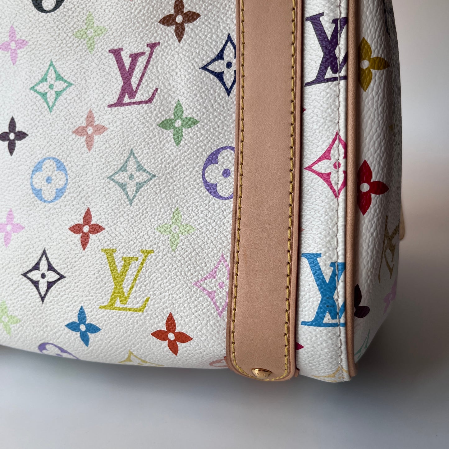 Louis Vuitton x Takashi Murakami White Multicolor Priscilla Handbag