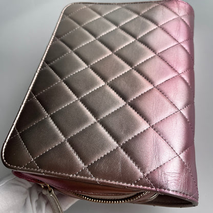 Chanel Quilted Gradient Metallic Lambskin Like A Wallet Flap Crossbody Bag