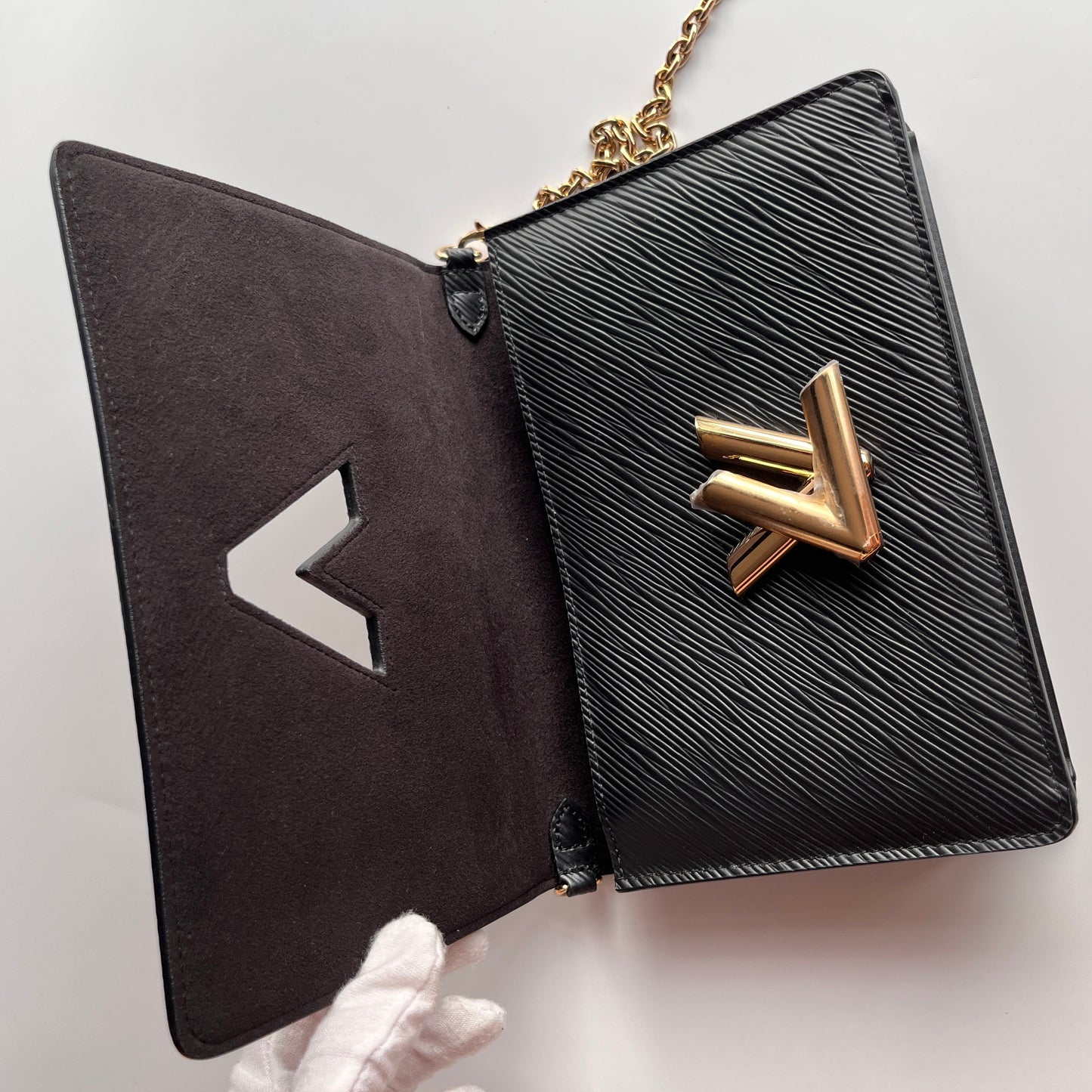 Louis Vuitton Black Epi Twist Wallet on Chain GHW RFID