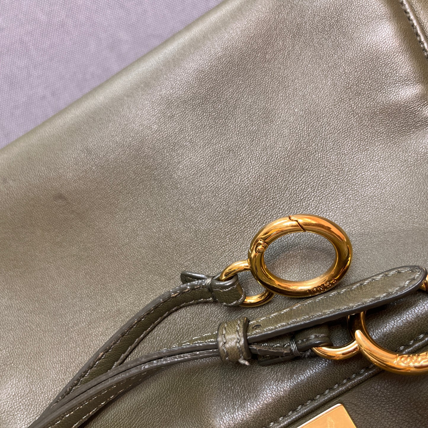 Fendi Peekaboo Mini Olive Green Crossbody Bag