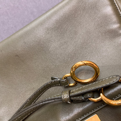 Fendi Peekaboo Mini Olive Green Crossbody Bag