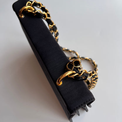 Moschino Vintage Black Nylon Chain Shoulder Bag