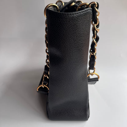 Chanel Vintage Black Caviar PST Tote Bag