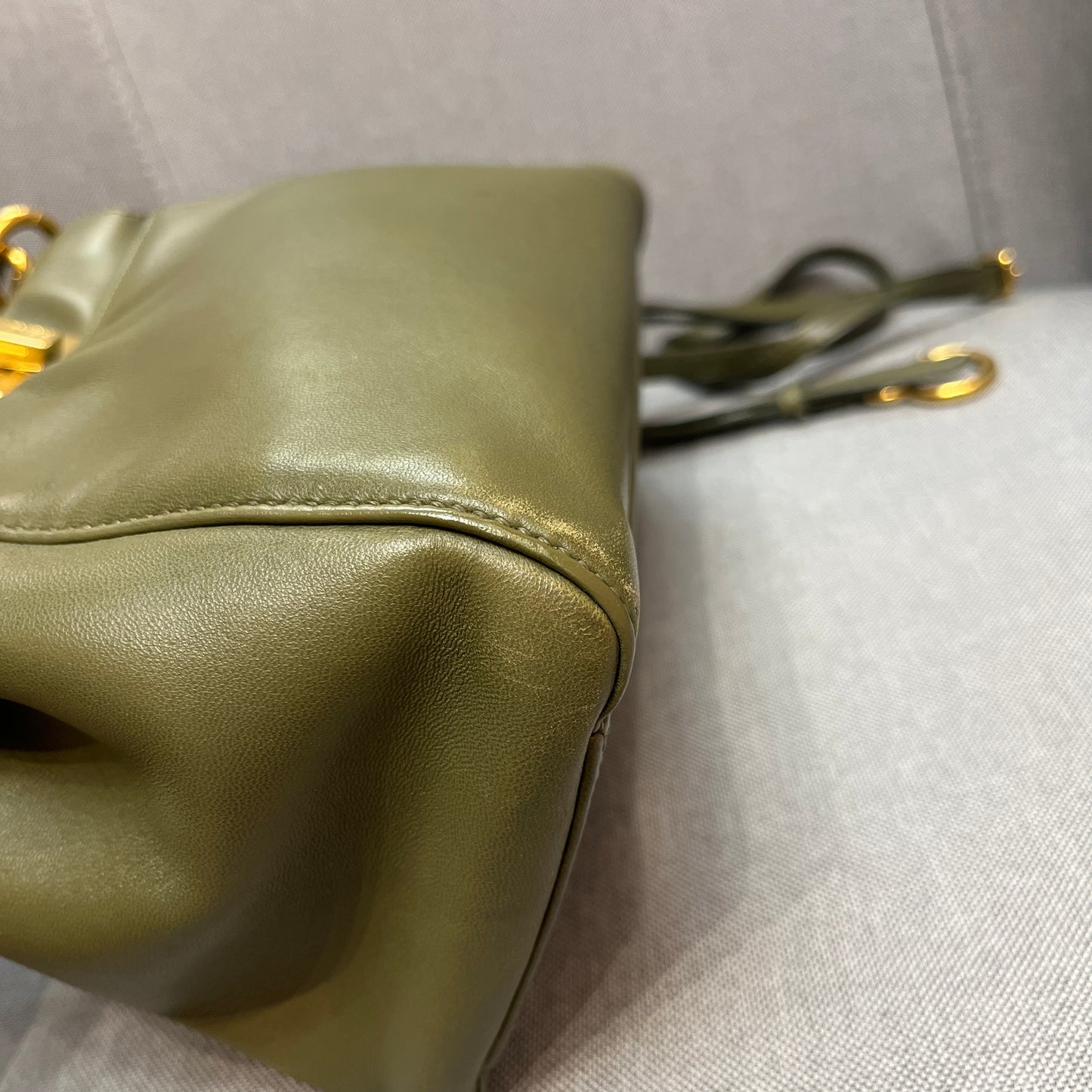 Fendi Peekaboo Mini Olive Green Crossbody Bag