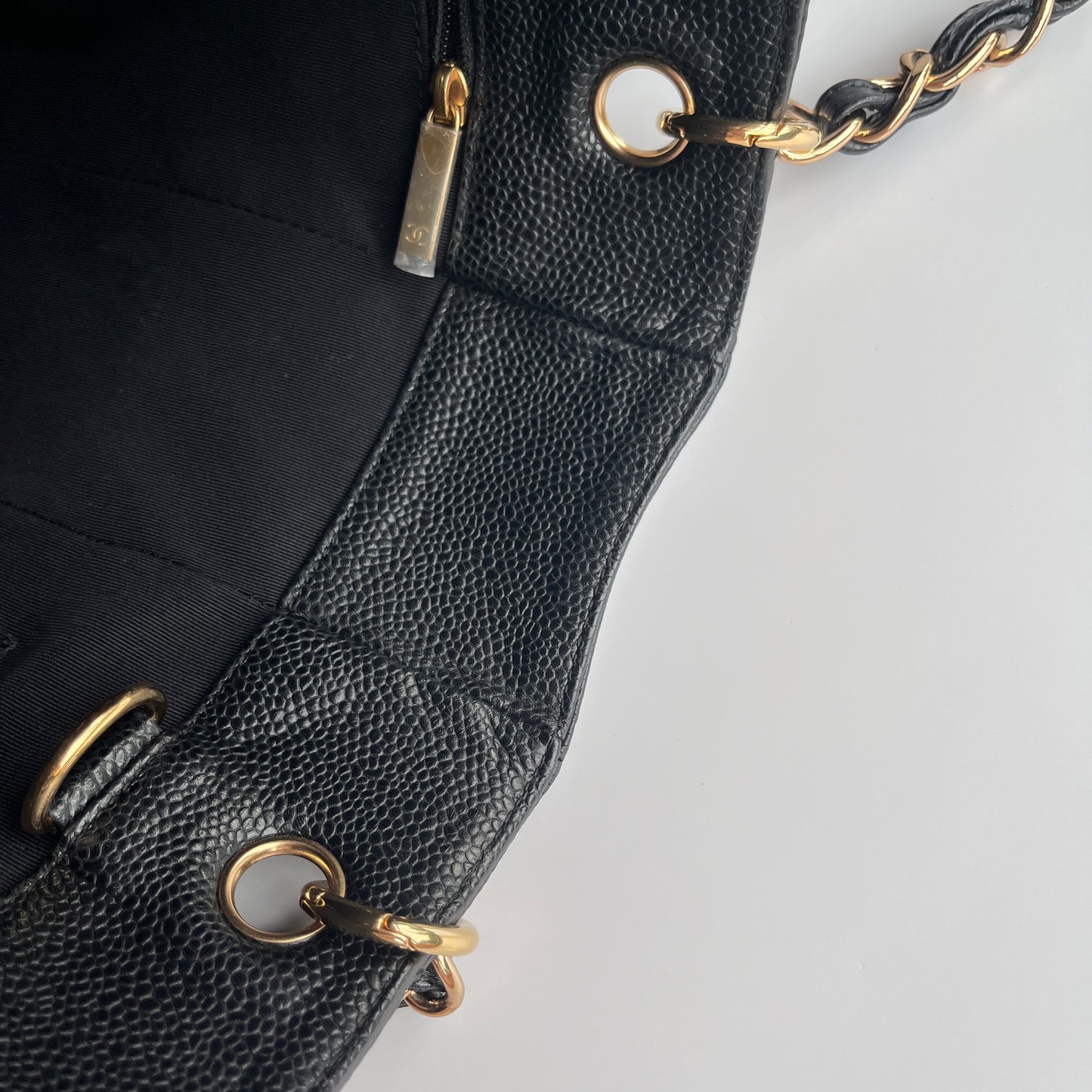 Chanel Vintage Black Caviar PST Tote Bag