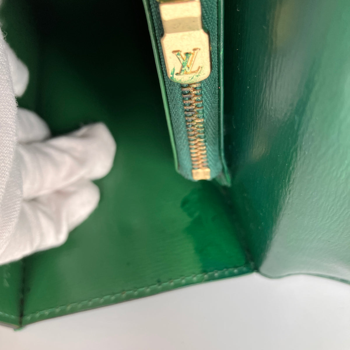 Louis Vuitton Vintage Malesherbes Green Epi Top Handle Bag