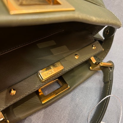 Fendi Peekaboo Mini Olive Green Crossbody Bag