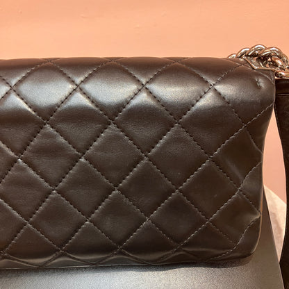 Chanel Boy East West Flap Black Leather Crossbody Clutch Bag