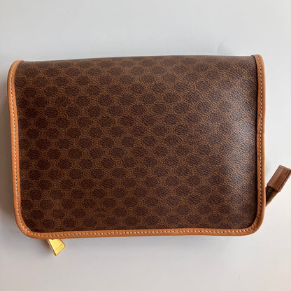 Celine Vintage Macadame Coated Canvas Clutch
