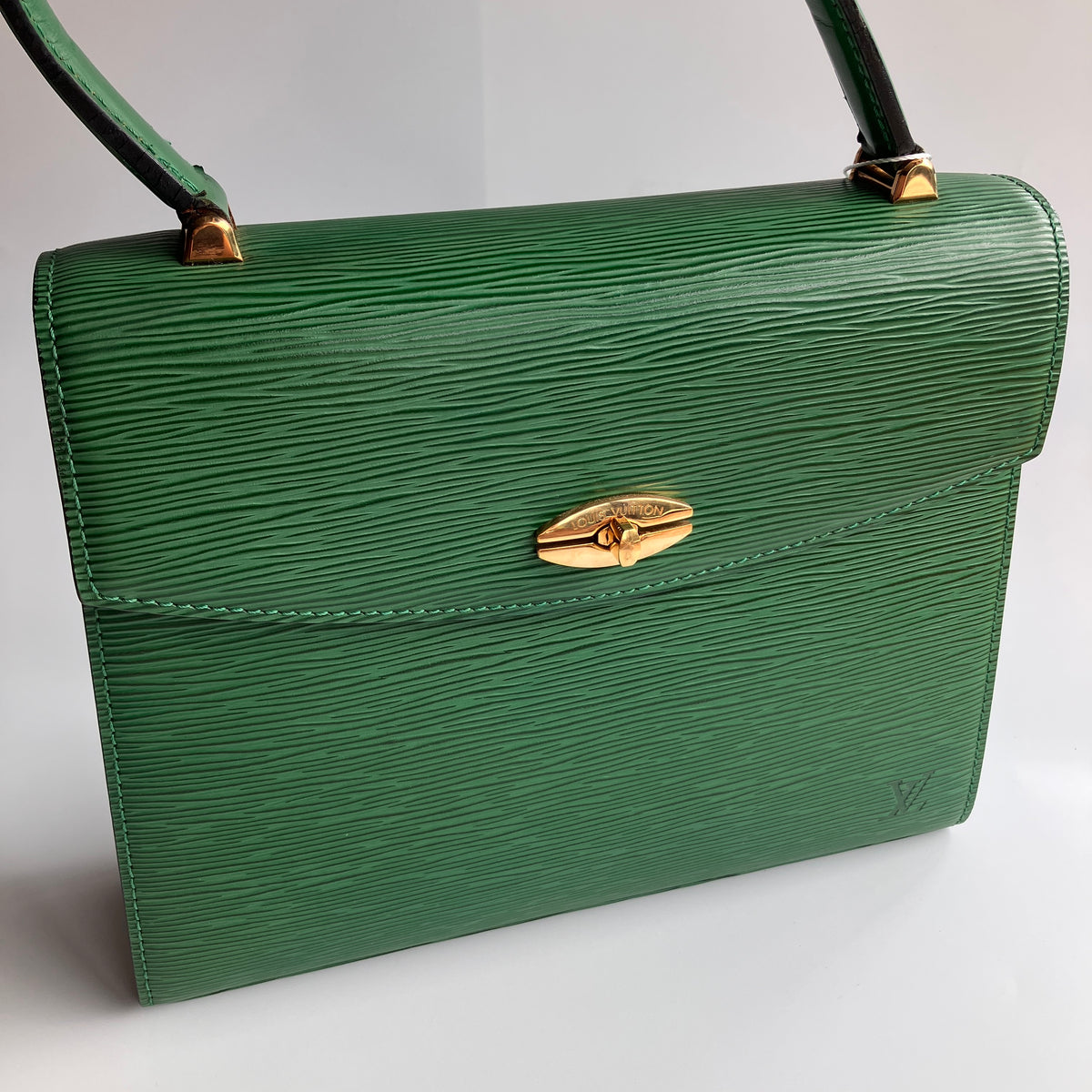 Louis Vuitton Vintage Malesherbes Green Epi Top Handle Bag