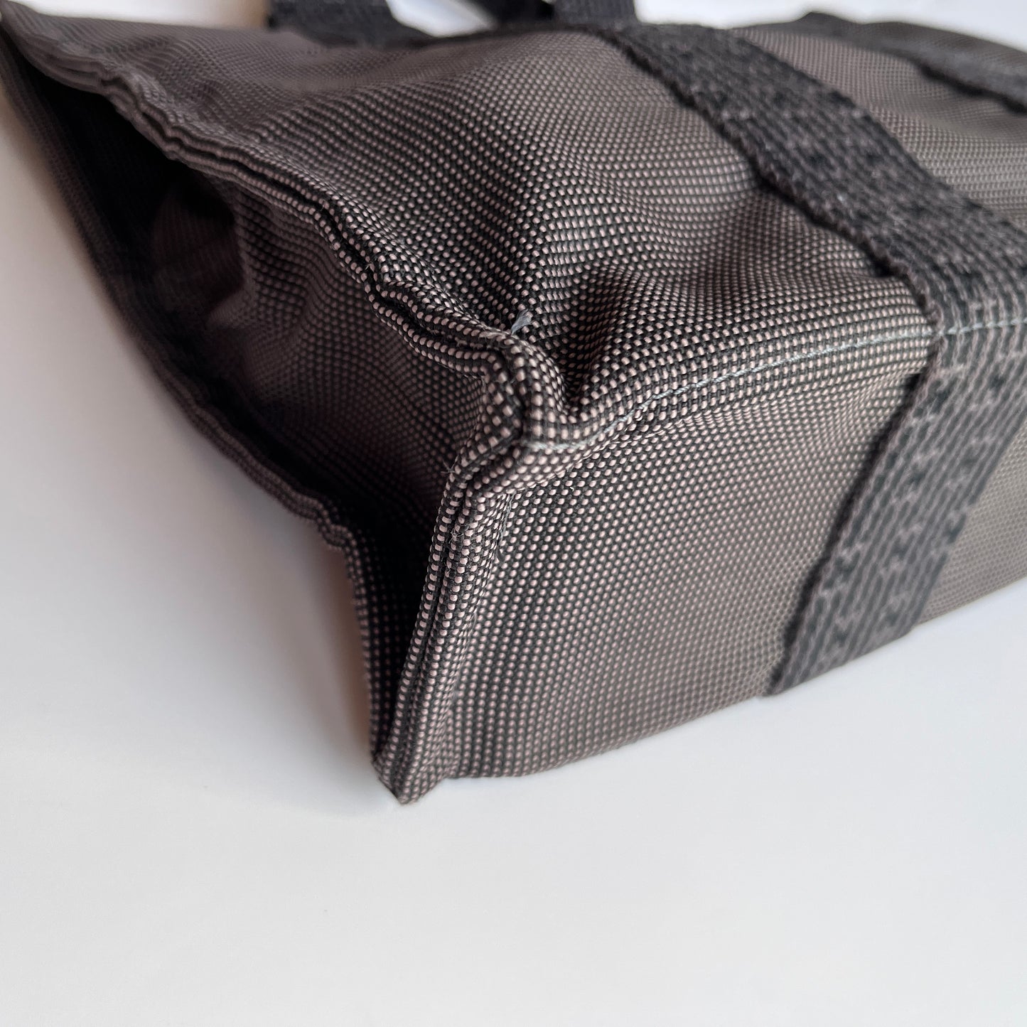 Hermes Herline PM Gray Canvas Tote Bag