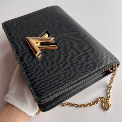 Louis Vuitton Black Epi Twist Wallet on Chain GHW RFID