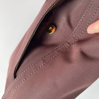 Moschino Vintage Brown Baguette Nylon Shoulder Bag