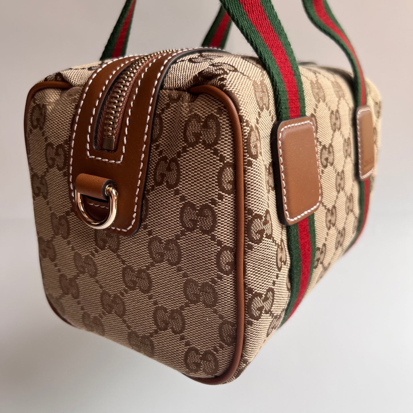 Gucci Canvas Mini Boston Crossbody Bag