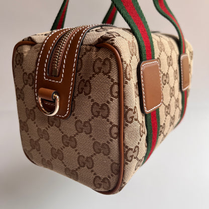 Gucci Canvas Mini Boston Crossbody Bag