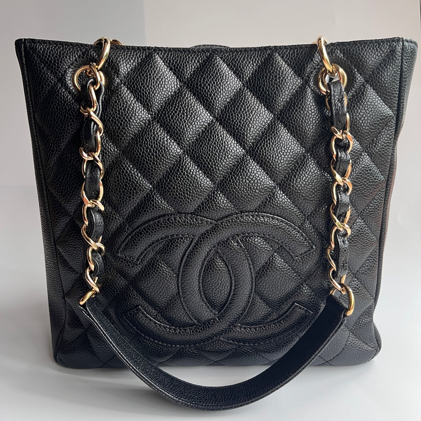 Chanel Vintage Black Caviar PST Tote Bag