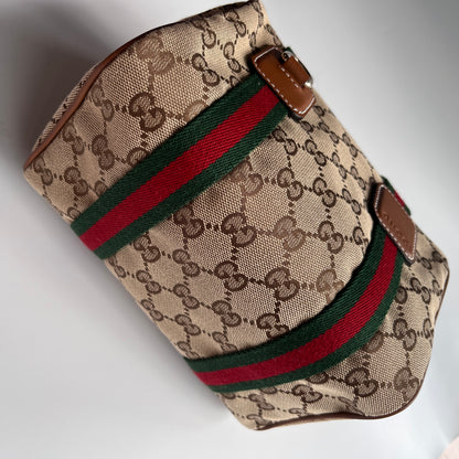 Gucci Canvas Mini Boston Crossbody Bag