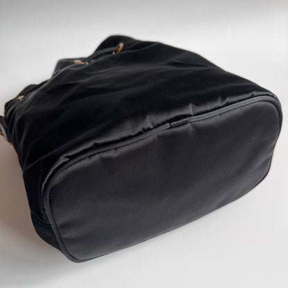 Versace Black Nylon Bucket La Medusa Crossbody Bag