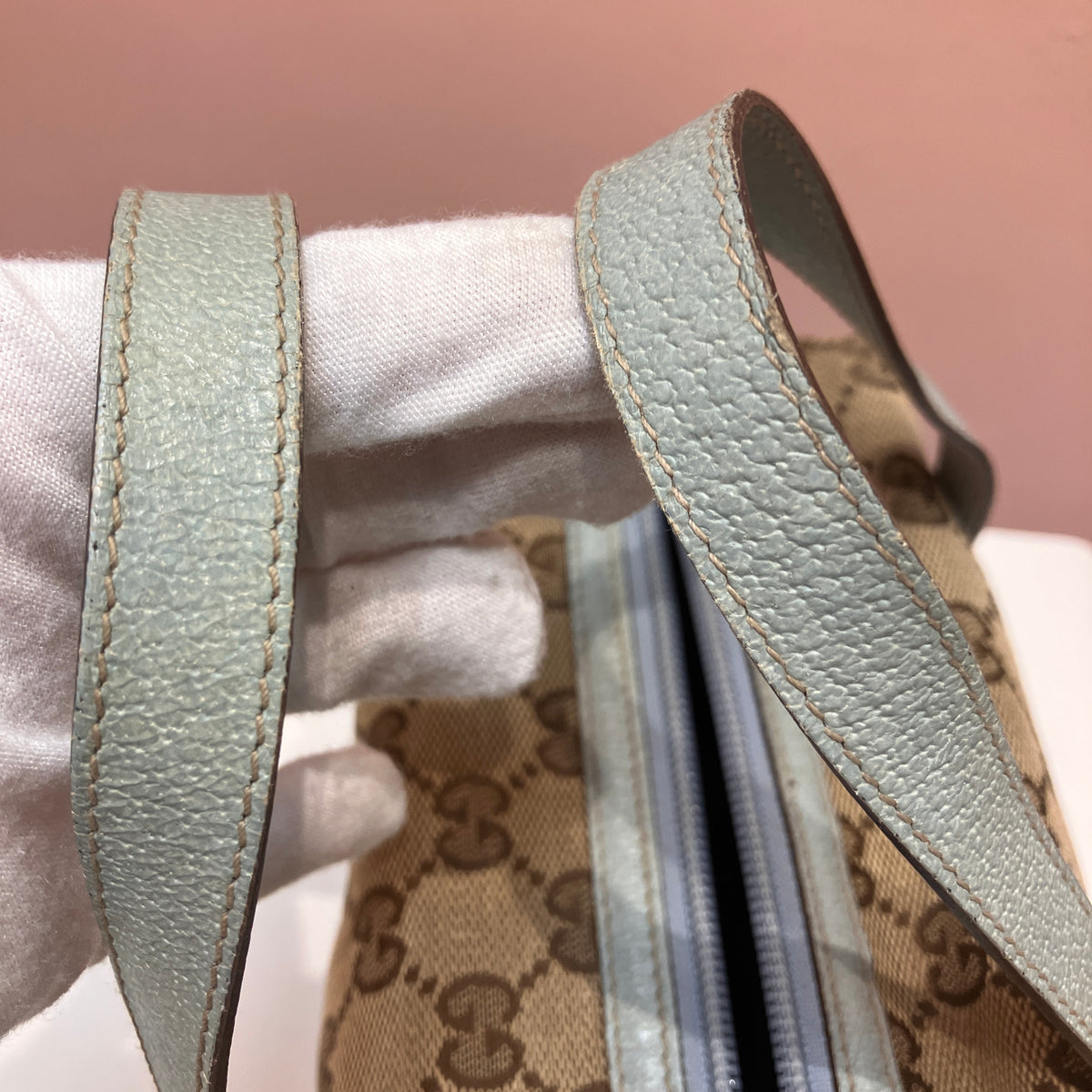 Gucci Vintage GG Canvas Tofu Top Handle Bag